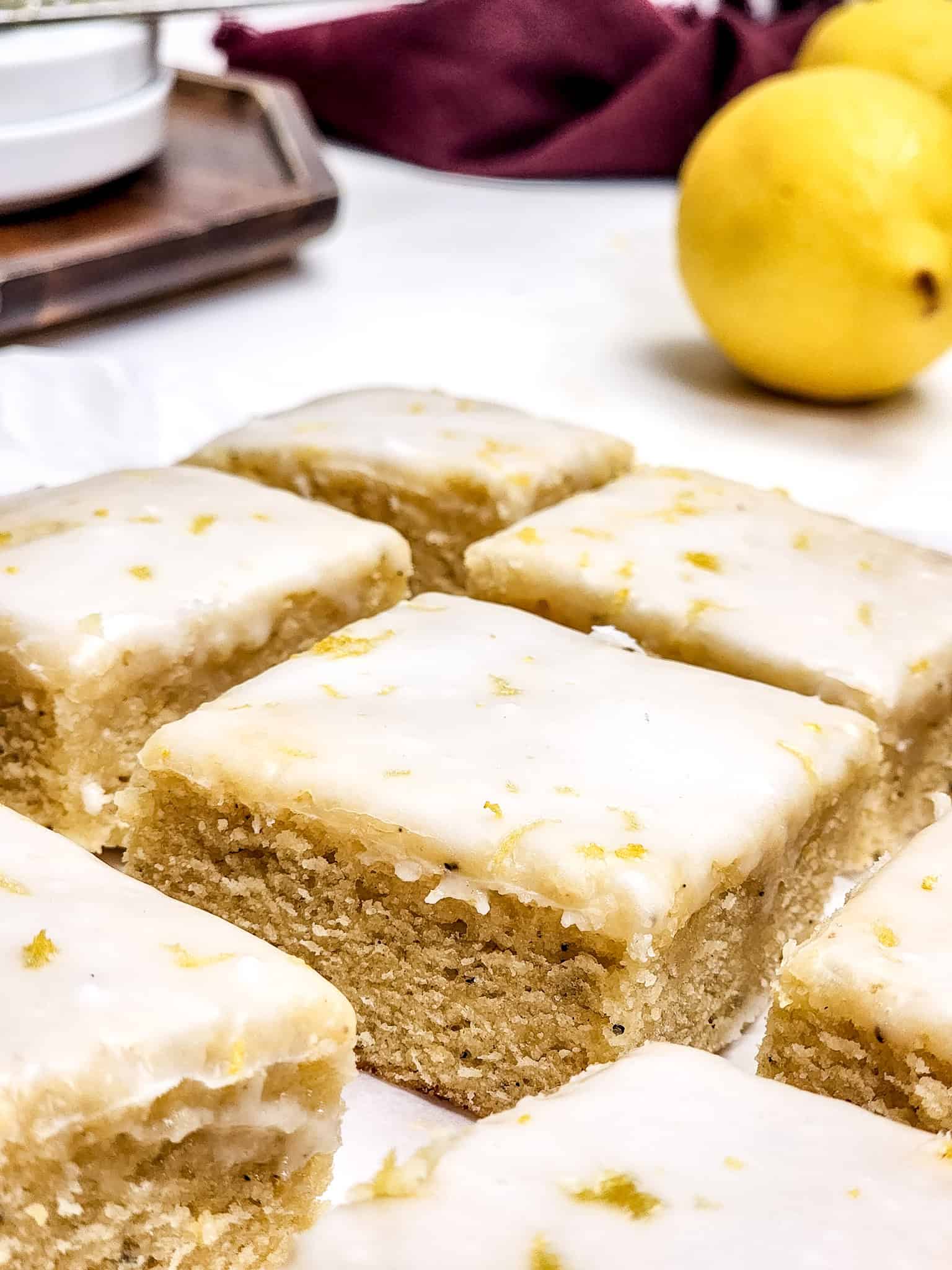 Thick and chewy lemon blondies with a tangy lemon glaze&mdash;easy lemon dessert bars recipe.