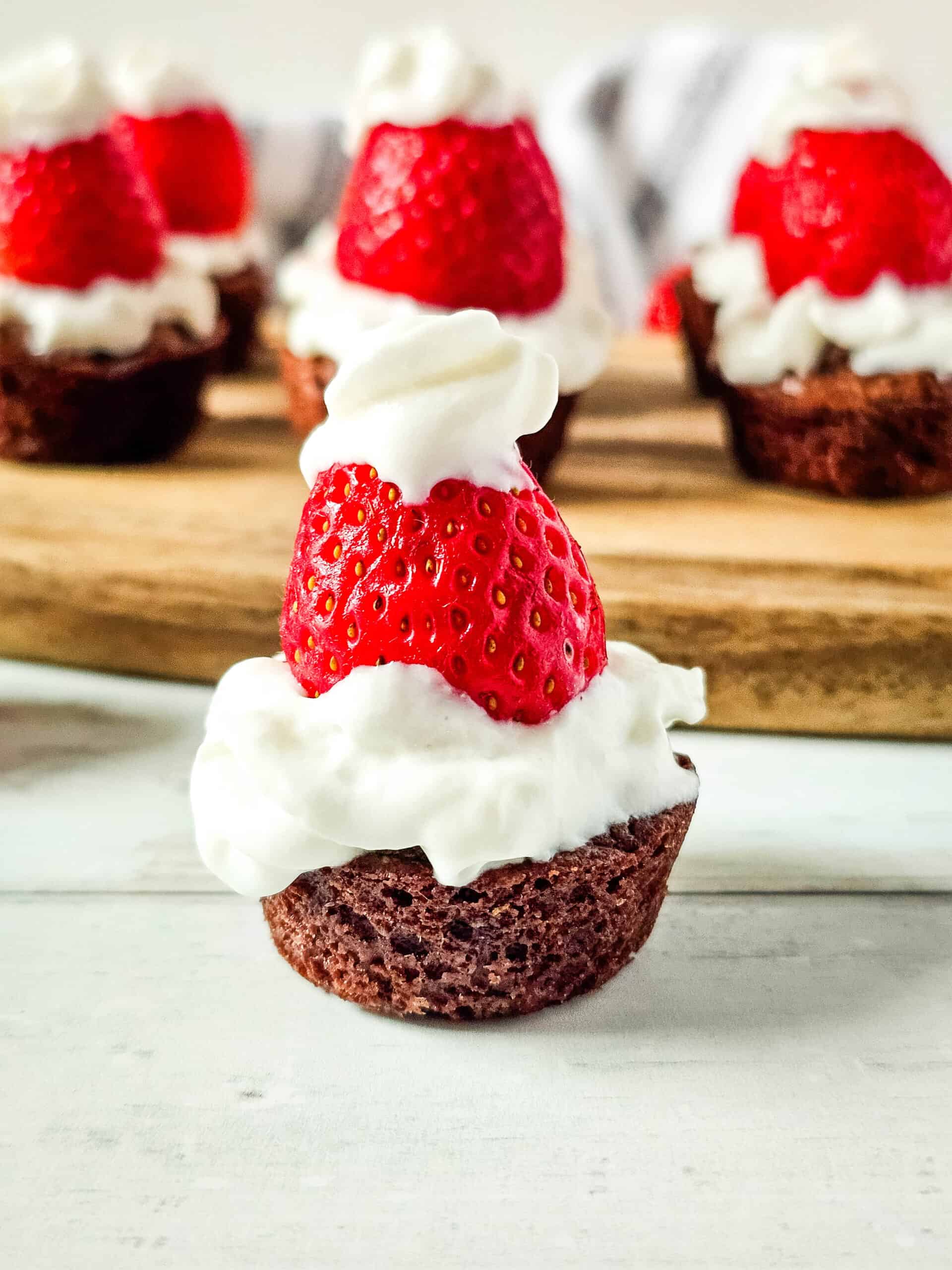 Santa Hat Brownie Bites 12