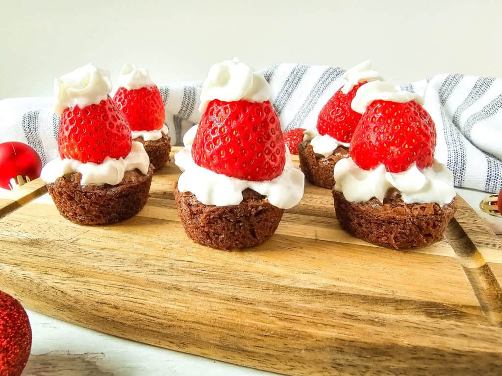 Santa Hat Brownie Bites 4